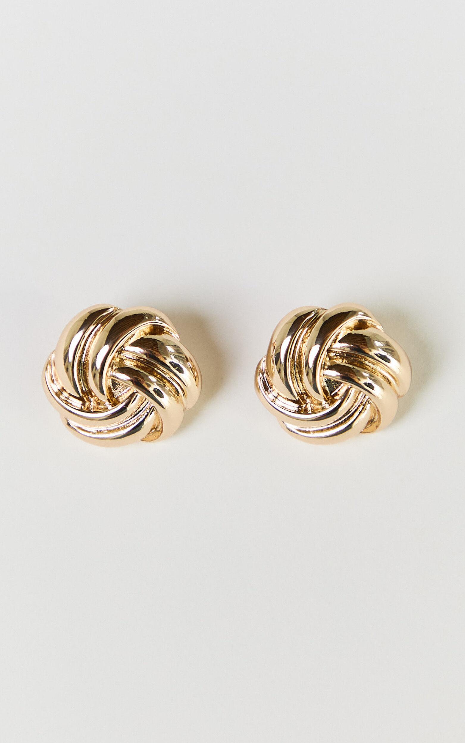 Indiana Earrings - Knot Stud Earrings in Gold Product Image