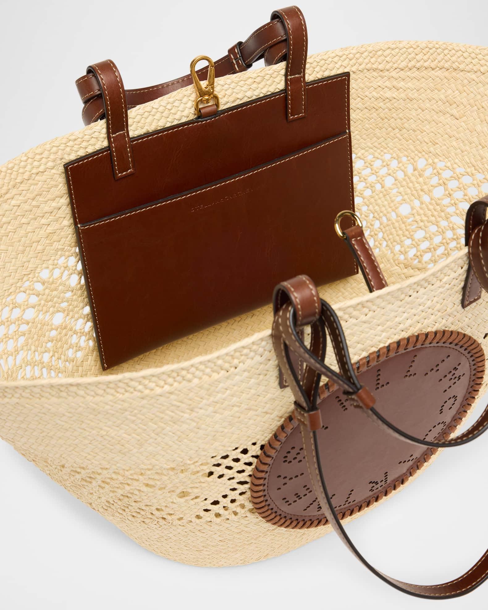 Small Logo Raffia Basket Tote Bag Product Image