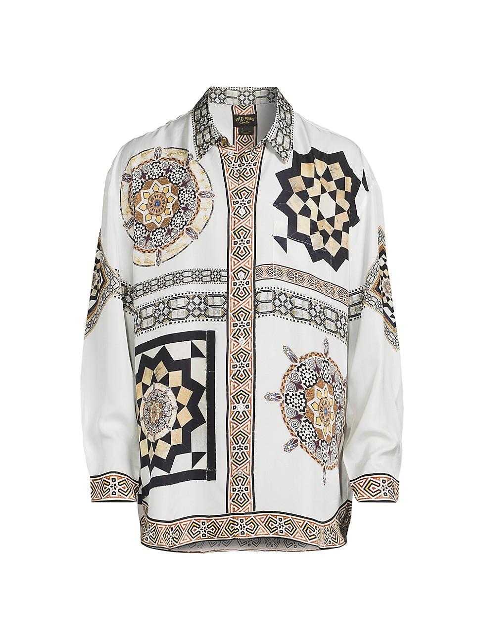 Mens Medallion Oversized Silk Shirt Product Image