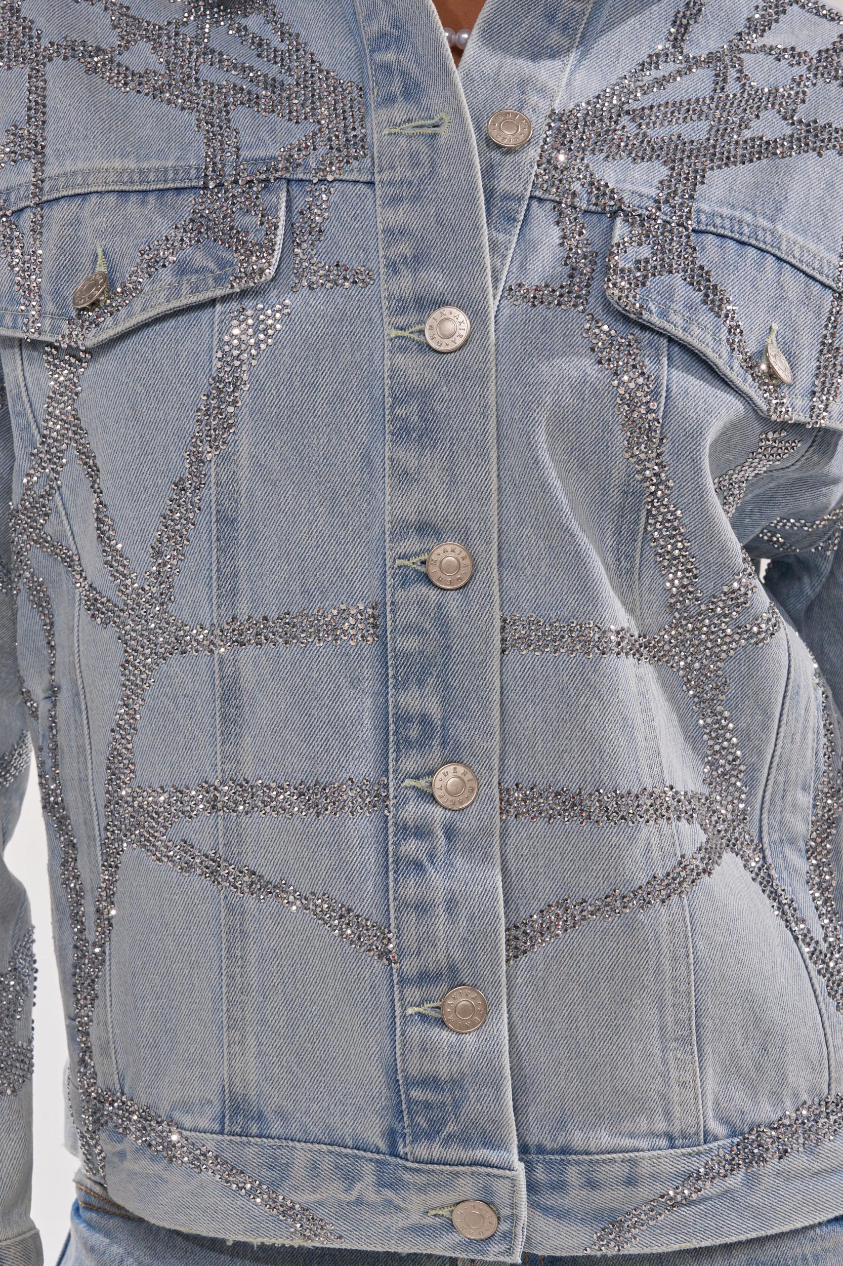 TWILIGHT ZONE RHINESTONE DENIM JACKET Product Image