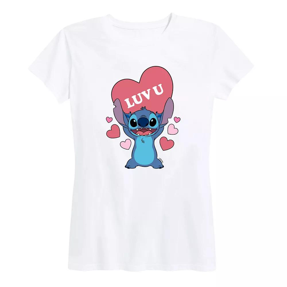 Disney's Lilo & Stitch Women's Luv U Heart Graphic Tee,  Product Image