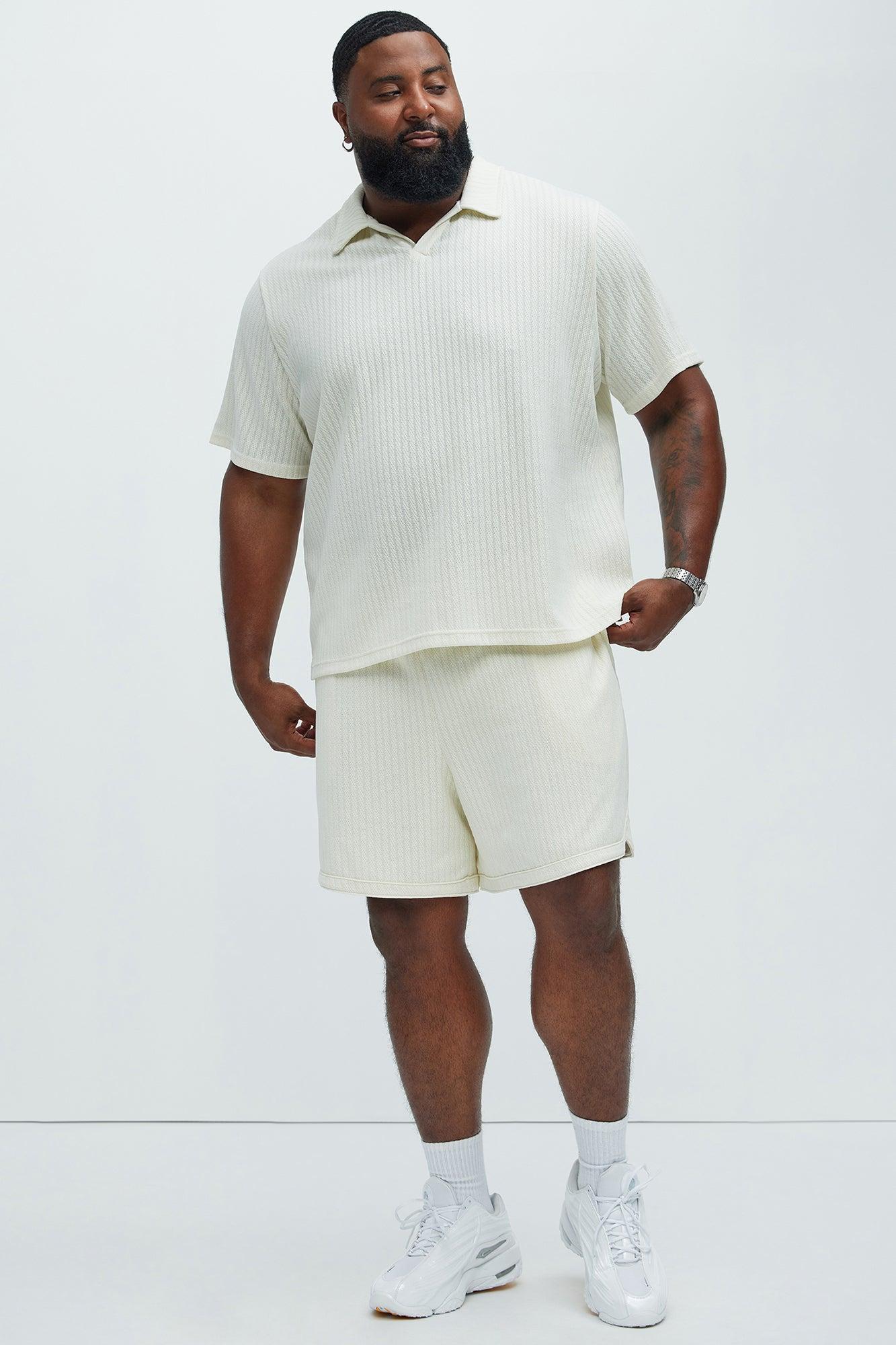 Easton Textured Polo Shirt - Off White Product Image