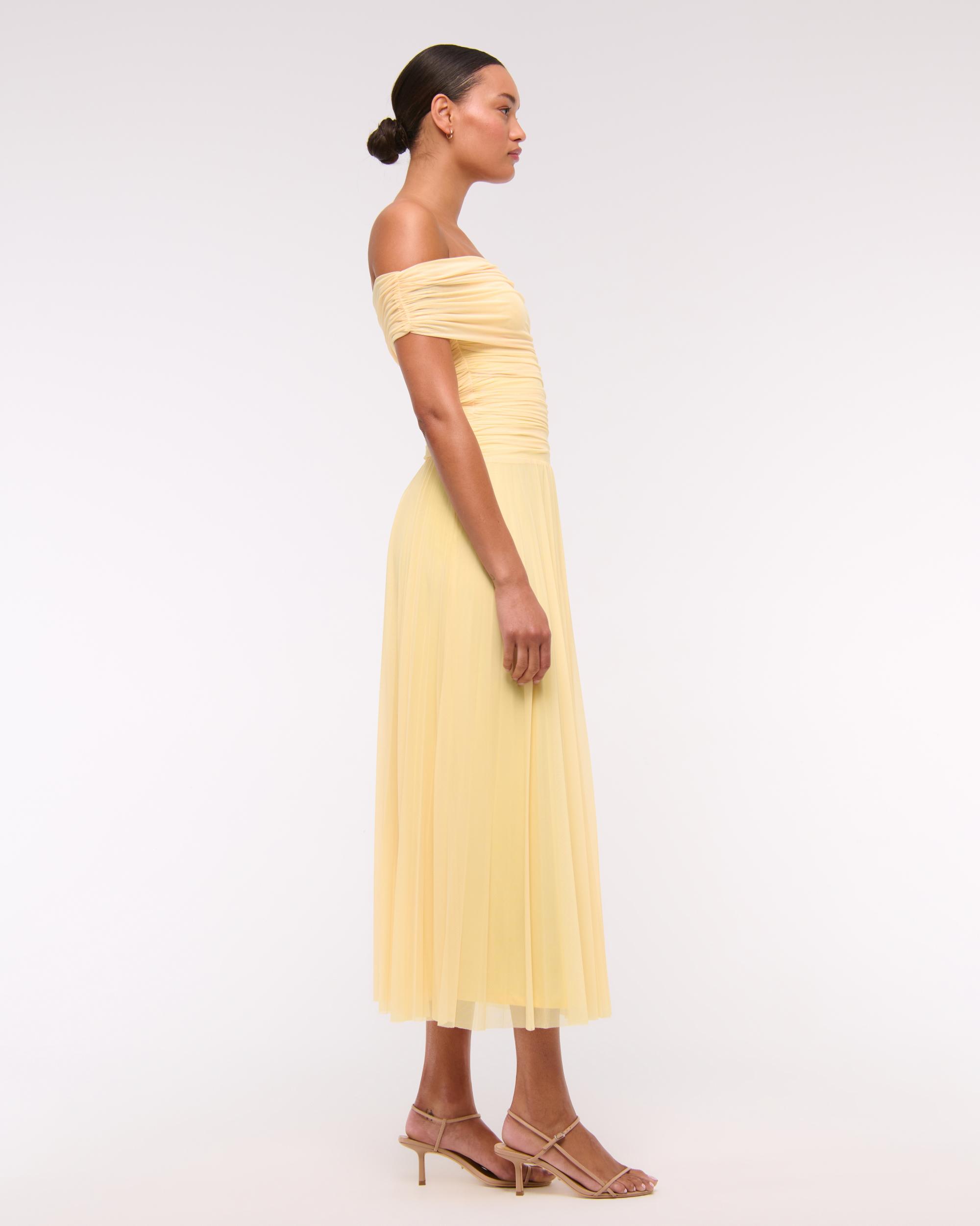 The A&F Giselle Drop-Waist Mesh Maxi Dress Product Image