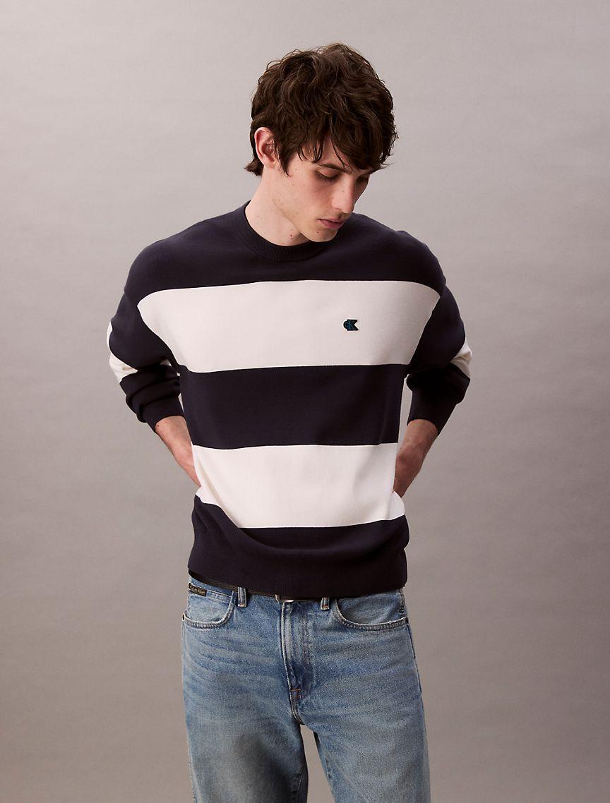Tech Knit Stripe Relaxed Sweater Product Image