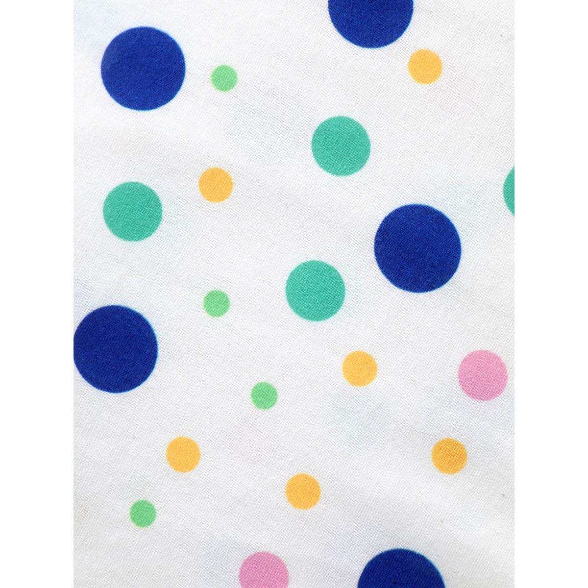 Plus Size Stretchy Playful Polka Dots Ruffled T-Shirt WhiteSmoke Women Contrast V-neck Everyday-Elegant T-shirts BloomChic 22-24/3X Product Image