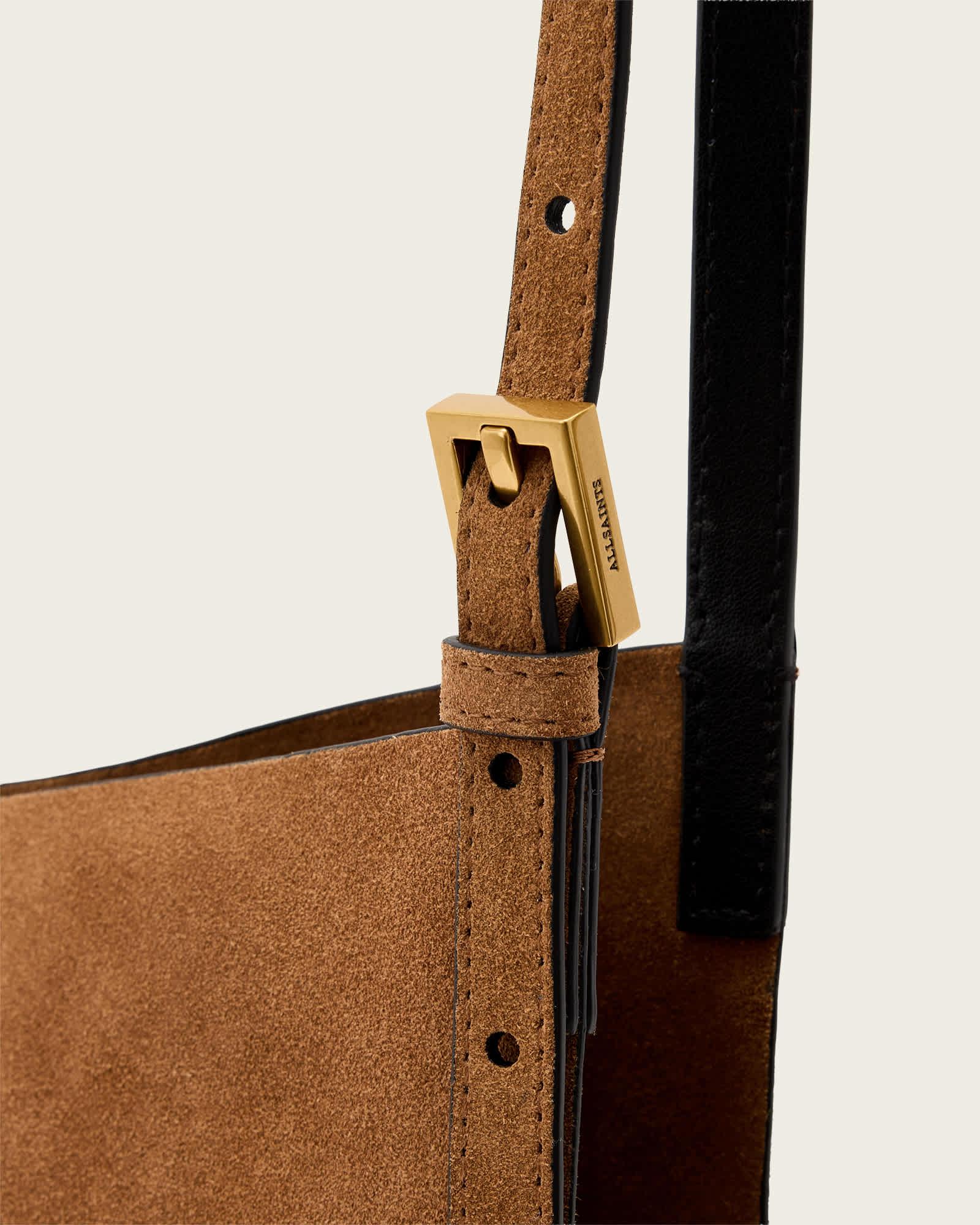 Ara Suede Tote Bag ARIZONA TAN BROWN | ALLSAINTS US Product Image