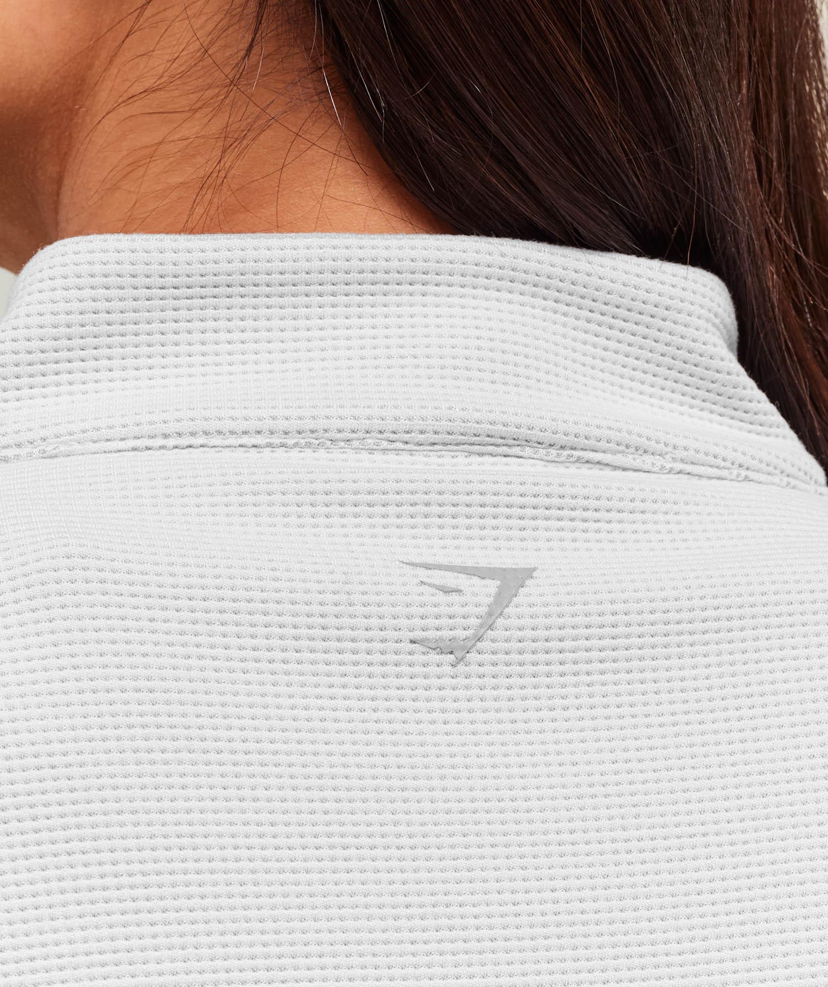 Gymshark Waffle Midi Zip Up Jacket - Light Grey Female Product Image