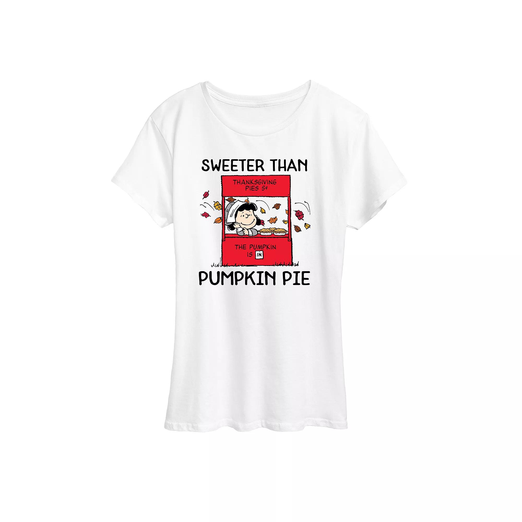 Women's Peanuts Lucy Pumpkin Pie Graphic Tee, Girl's,  Product Image