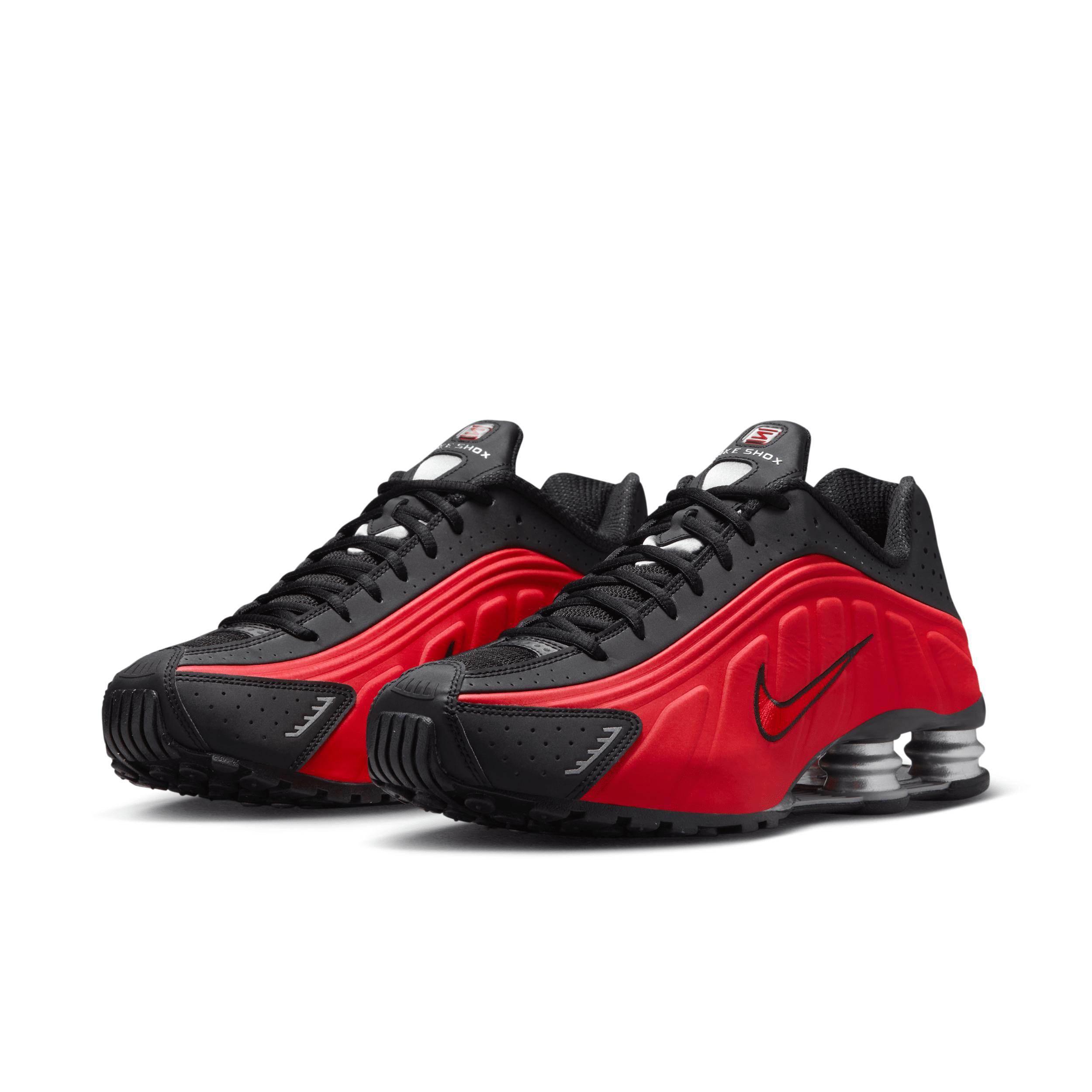 Nike Mens Nike Shox R4 - Mens Shoes University Red/Black/Metallic Silver Product Image