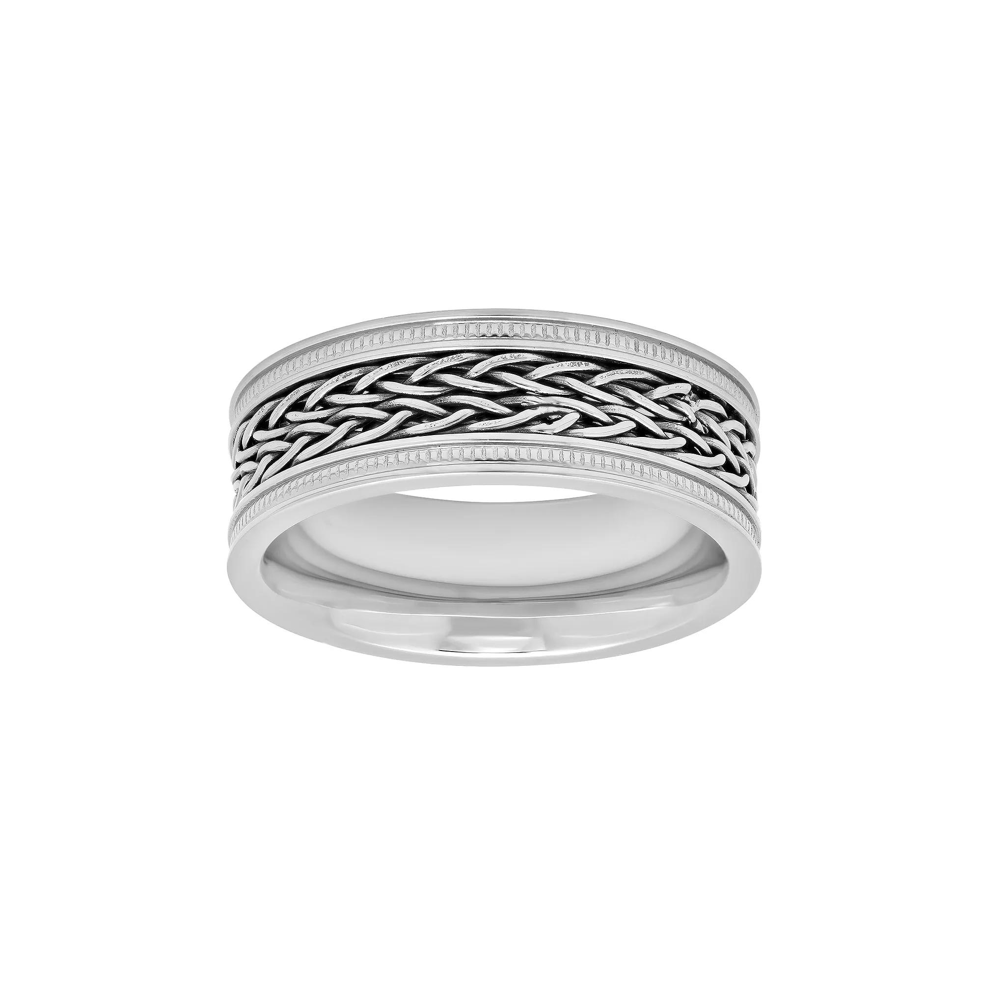 Steel Nation Men's Stainless Steel Braided Wedding Band,  Product Image