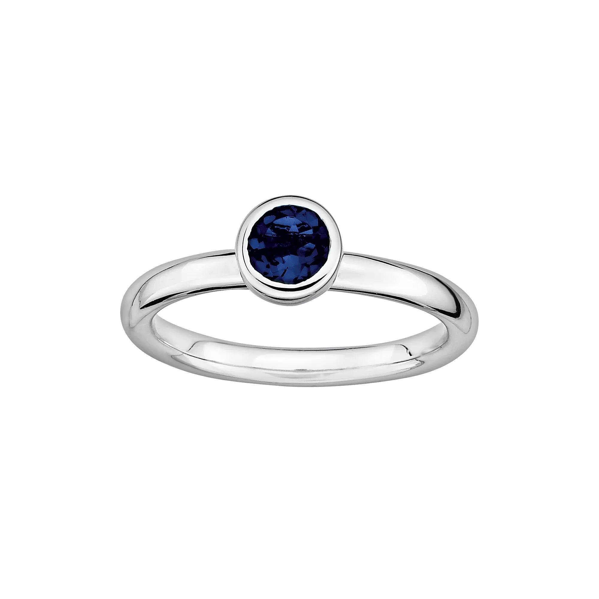 Stacks & Stones Sterling Sterling Silver Lab-Created Sapphire Stack Ring, Women's, Size: 7 Product Image