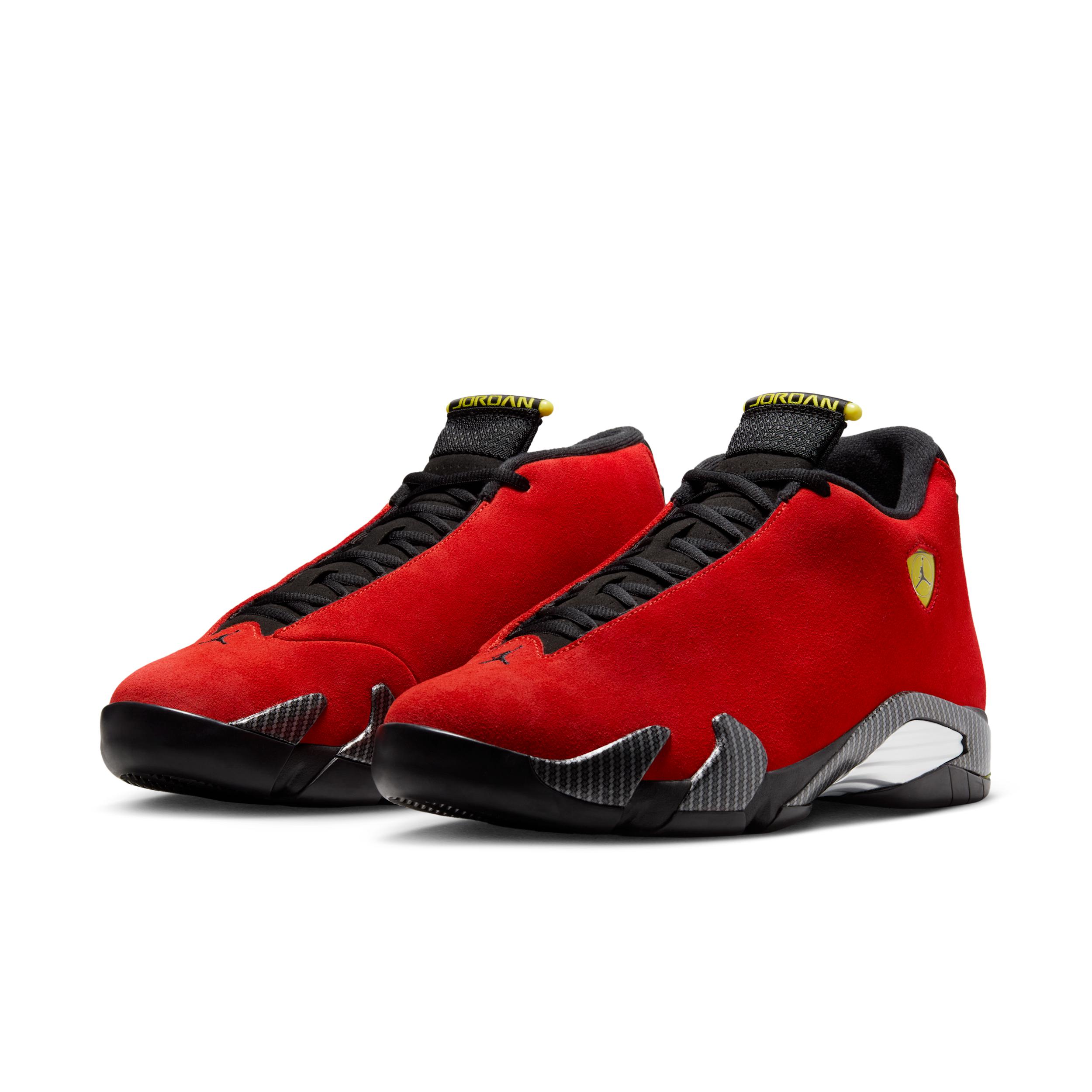 Jordan Mens Air Retro 14 Basketball Shoes in Challenge Red/Vibrant Yellow/Anthracite Product Image