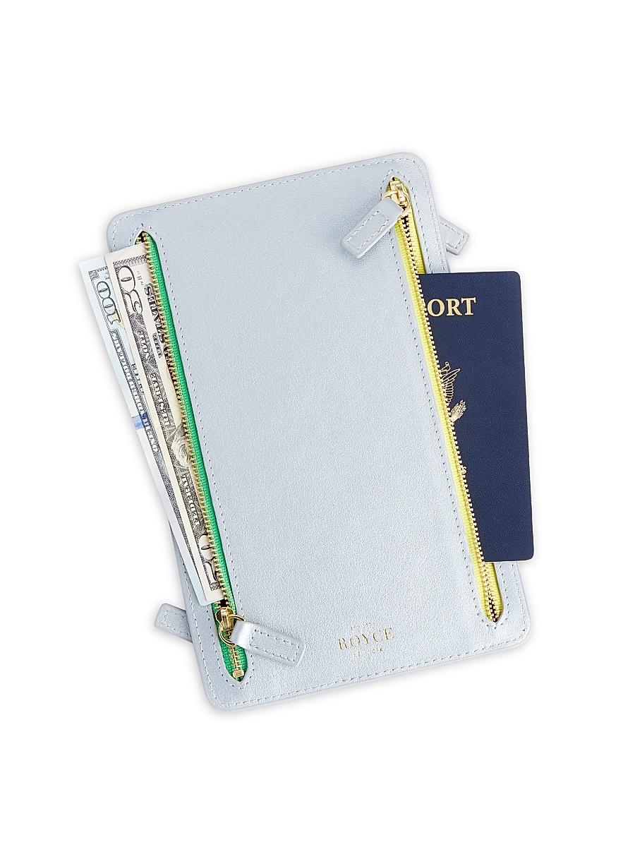 Womens RFID-Blocking 4-Zip Leather Travel Organizer Product Image