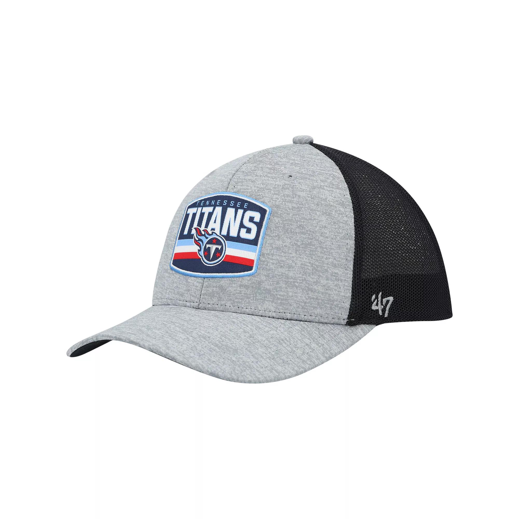 Men's '47 Heathered Gray/Navy Tennessee Titans Motivator Flex Hat,  Product Image