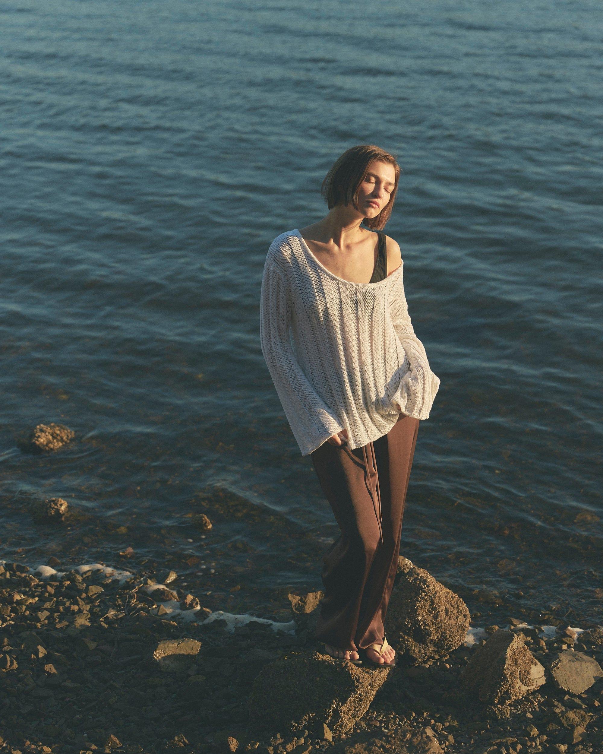 Dana Stretch-Waist Satin Pant Product Image