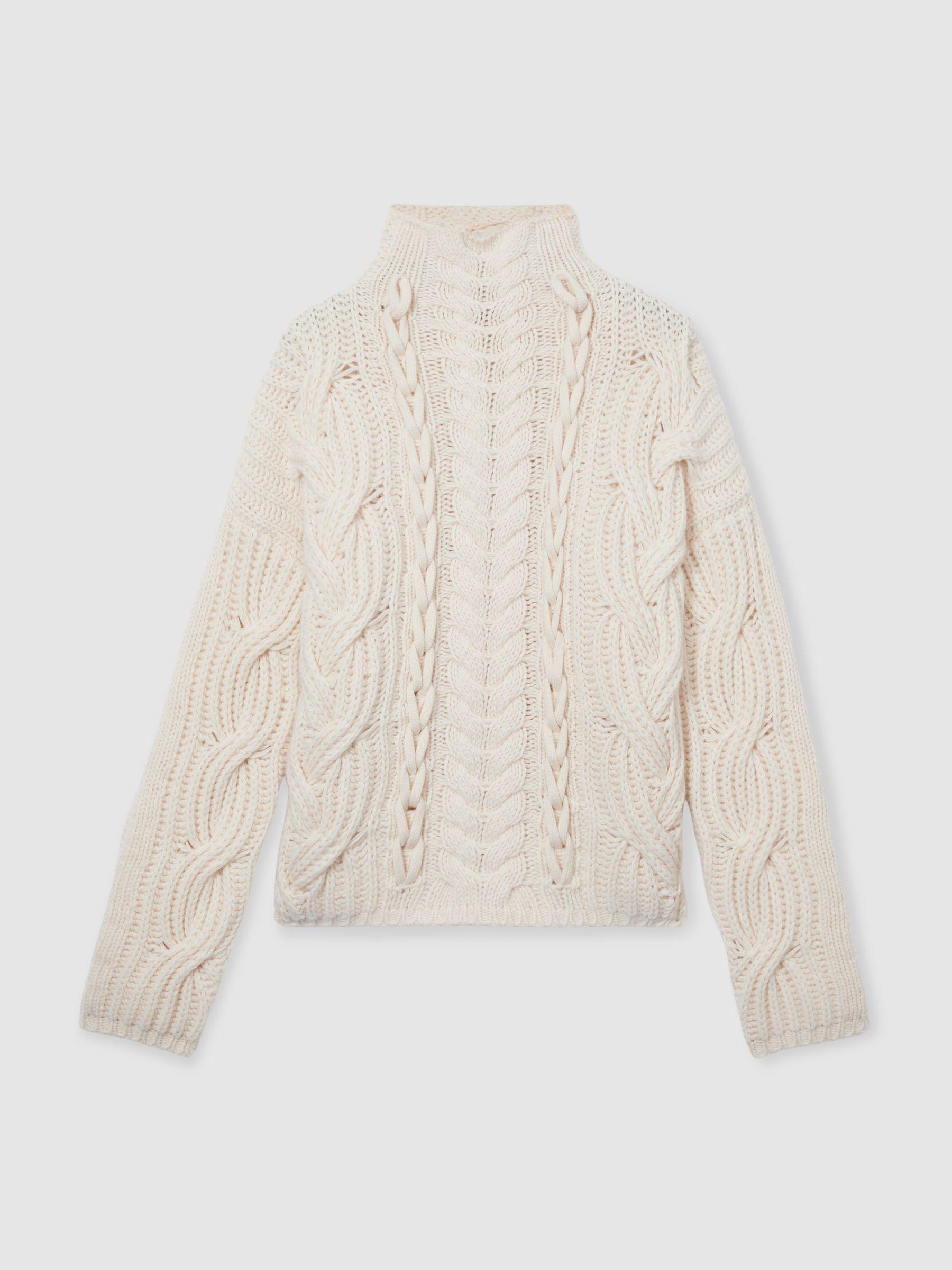 Atelier Wool and Cashmere Cabled Jumper in Cream Product Image