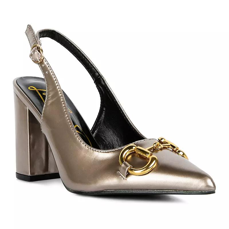 London Rag All Nighter Women's Patent Slingback Heels,  Product Image