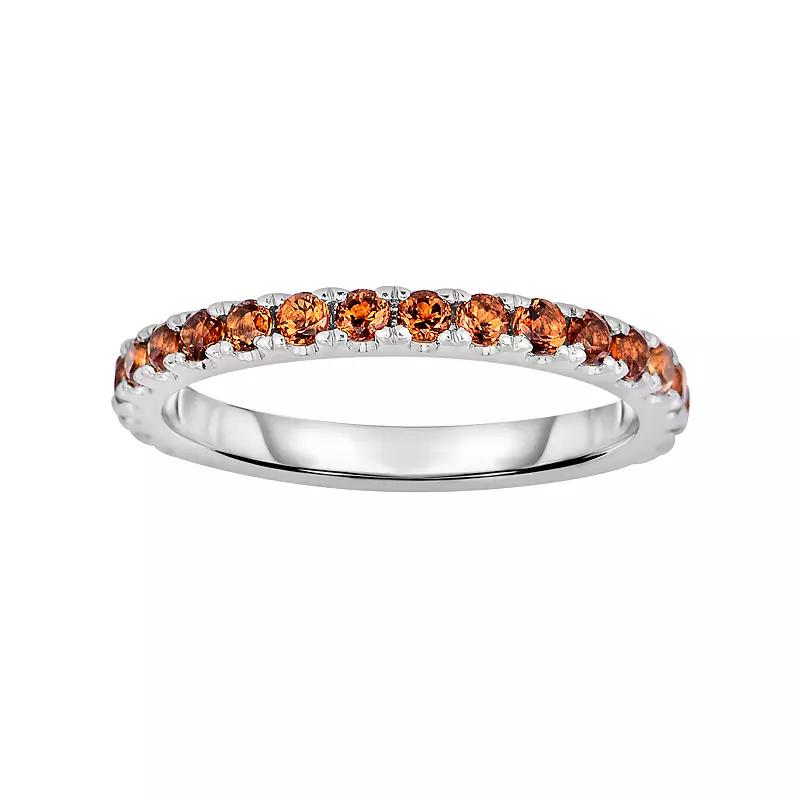 Oro Leoni Sterling Silver Citrine Eternity Ring, Womens Yellow Product Image