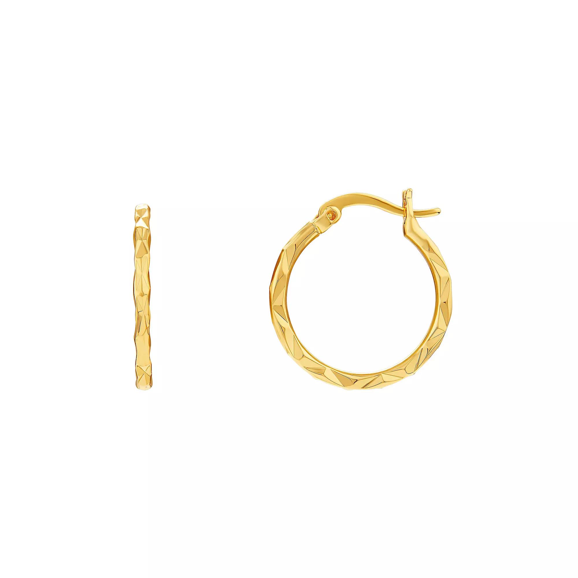 14k Gold Plated Hoop Earrings, Women's Product Image