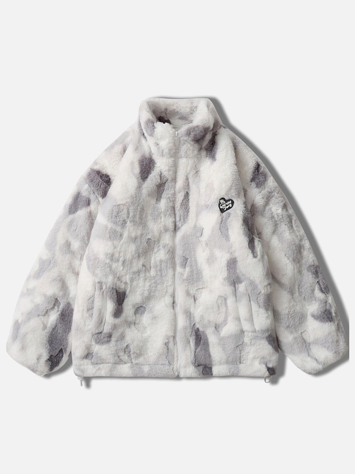 Aelfric Eden Tie-dye Heart Sherpa Coat Product Image