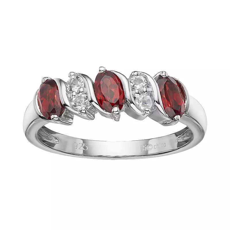 Gemminded Sterling Silver Lab-Created Sapphire & Lab-Created White Sapphire Ring, Women's,  Product Image