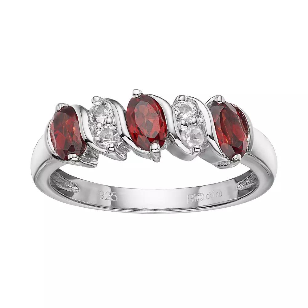 Gemminded Sterling Silver Lab-Created Sapphire & Lab-Created White Sapphire Ring, Women's,  Product Image