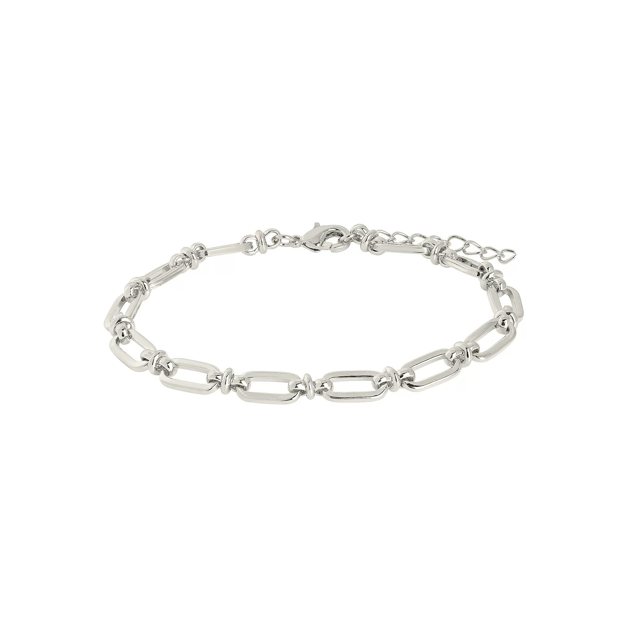 MC Collective Oval Link Chain Bracelet, Women's, Size: 6", Silver Tone Product Image