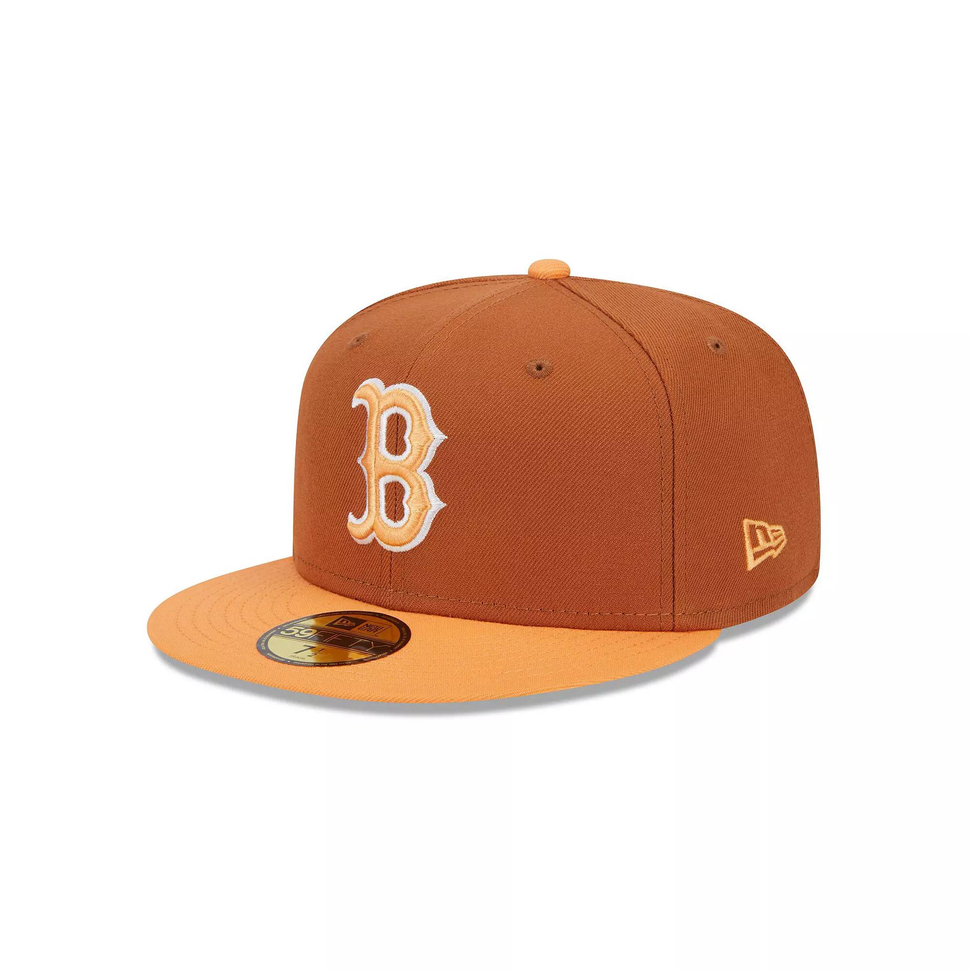 Men's New Era Brown/Orange Boston Red Sox Spring Color Basic Two-Tone 59FIFTY Fitted Hat,  Product Image