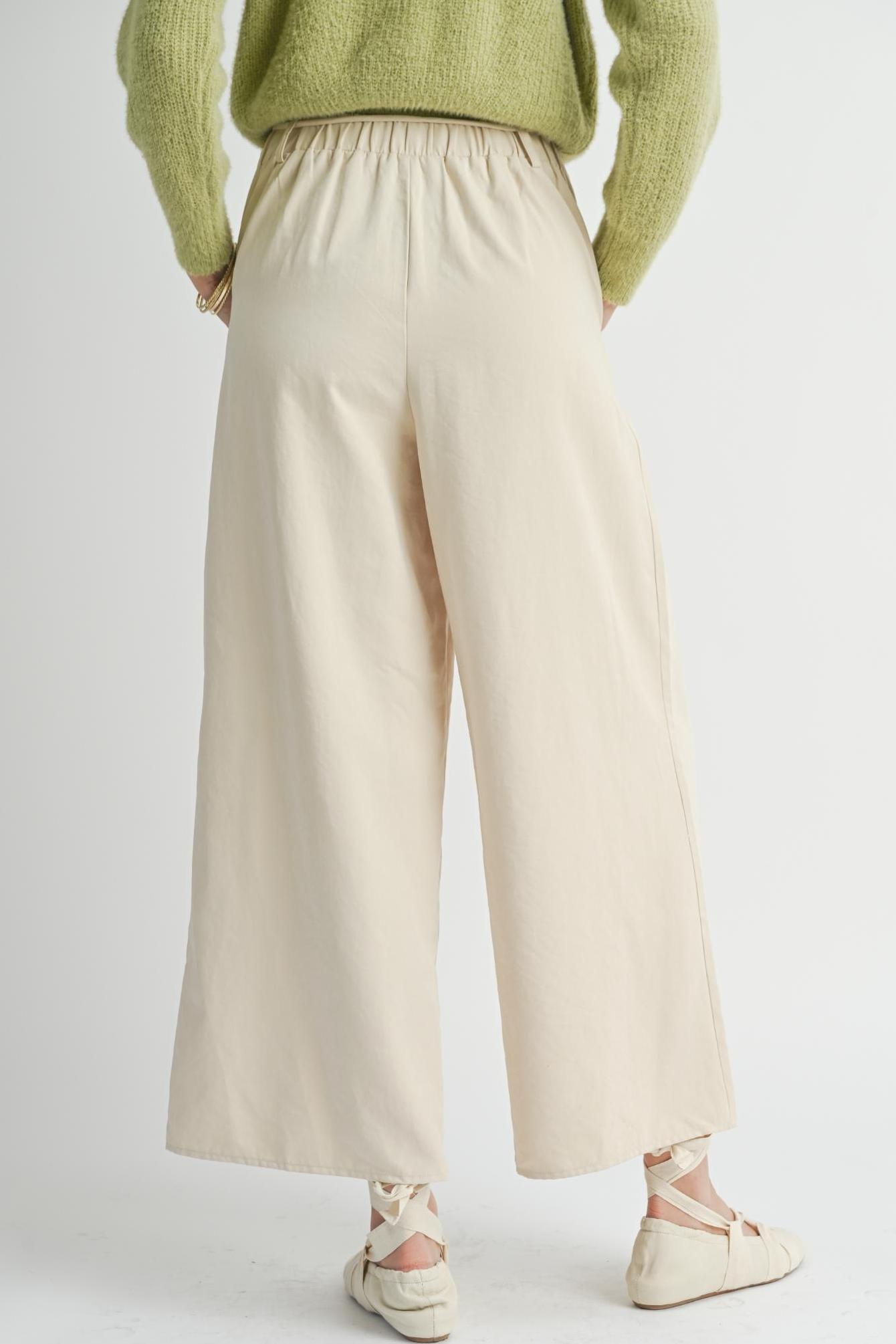 WIDE LEG PANTS W/ TIE Product Image