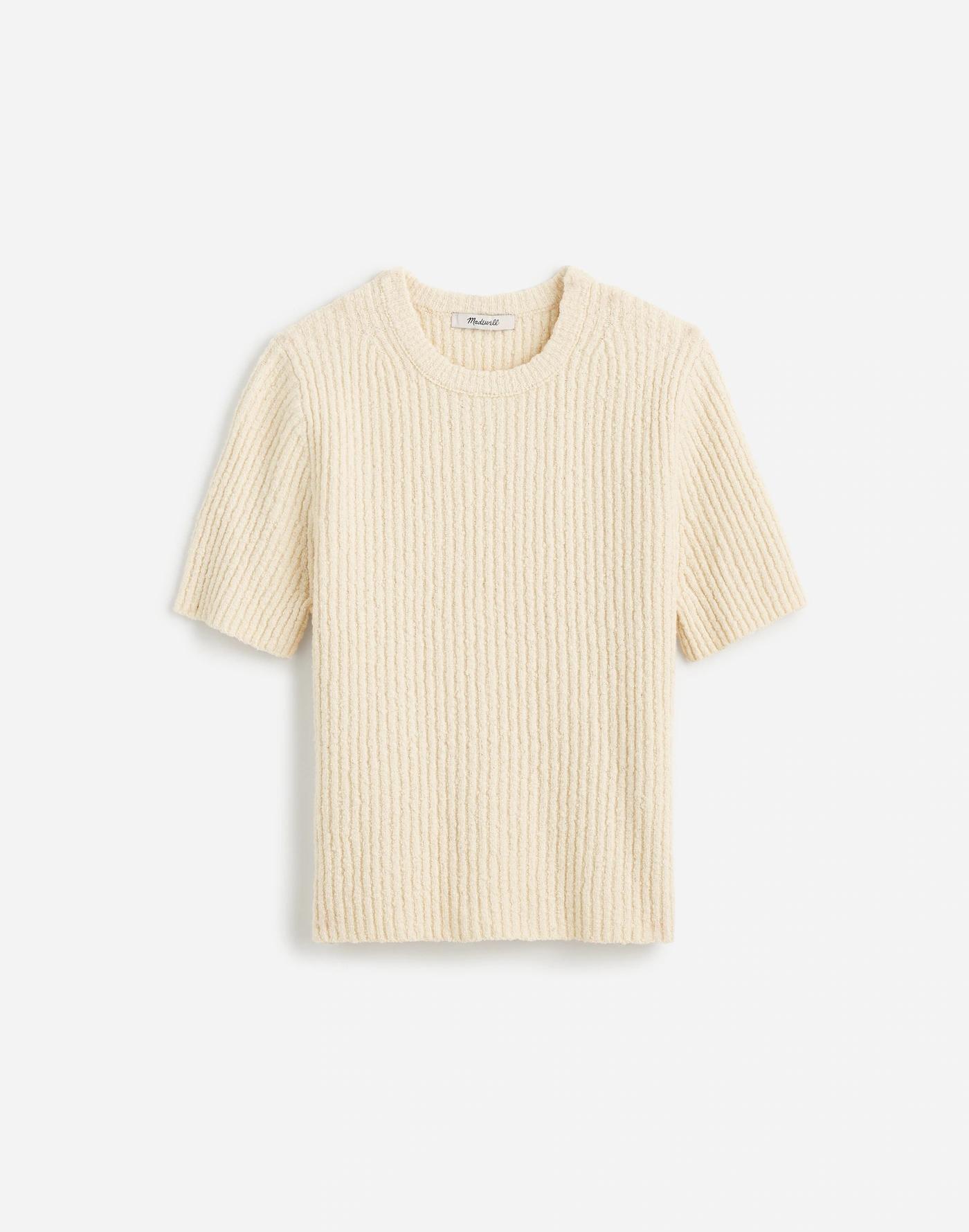 Bouclé-Knit Crewneck Sweater Tee Product Image