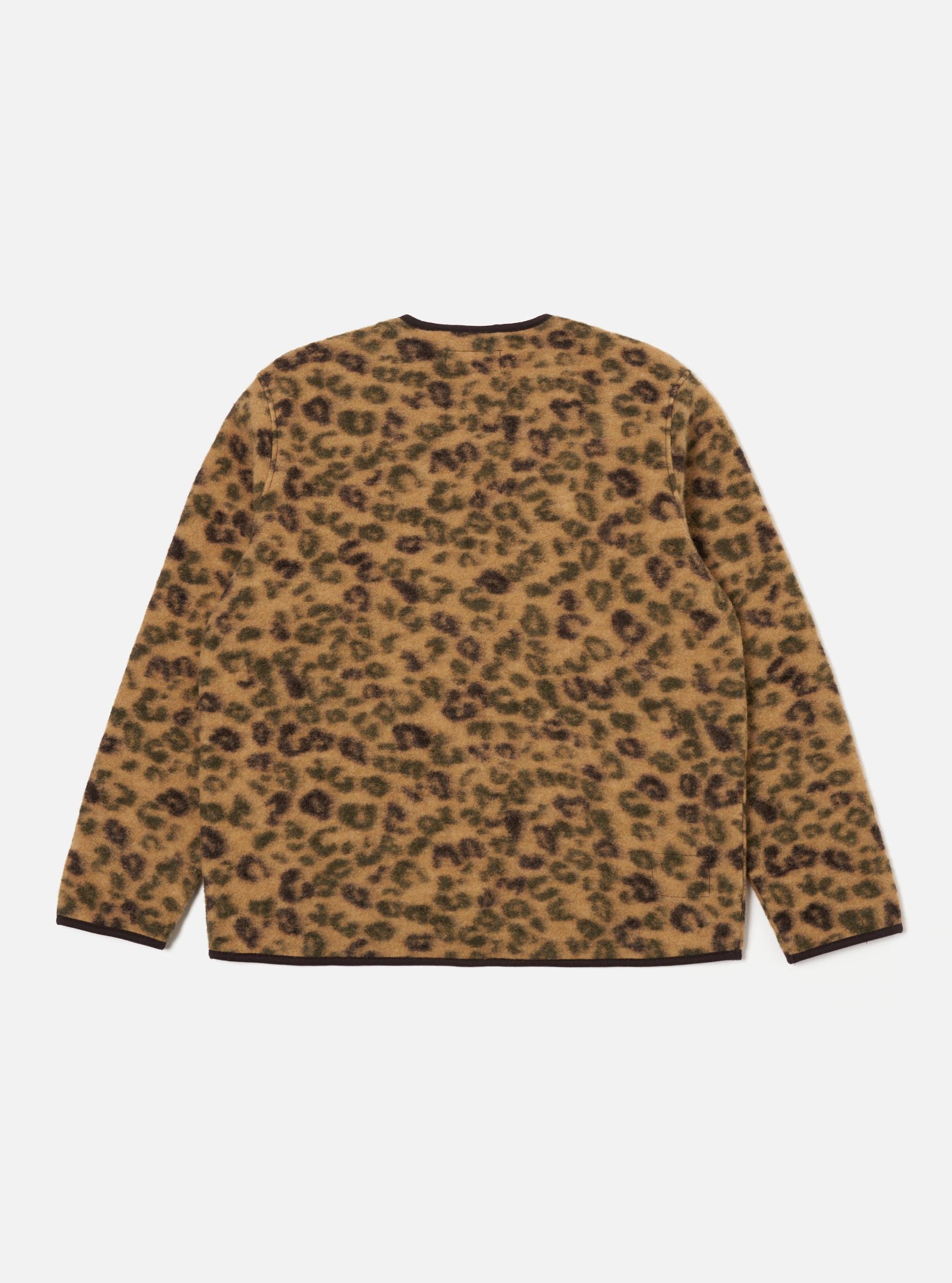 Universal Works Zip Liner Jacket in Camo Leopard Fleece Product Image