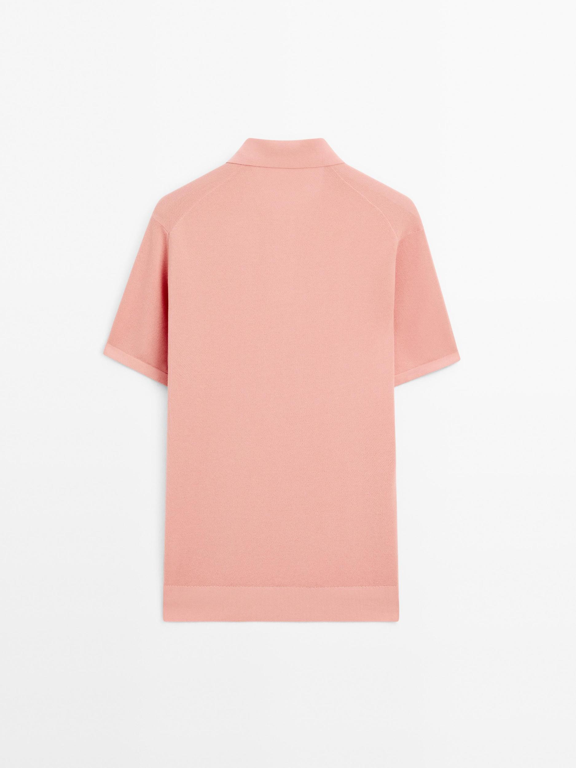 Knit V-neck polo shirt Product Image