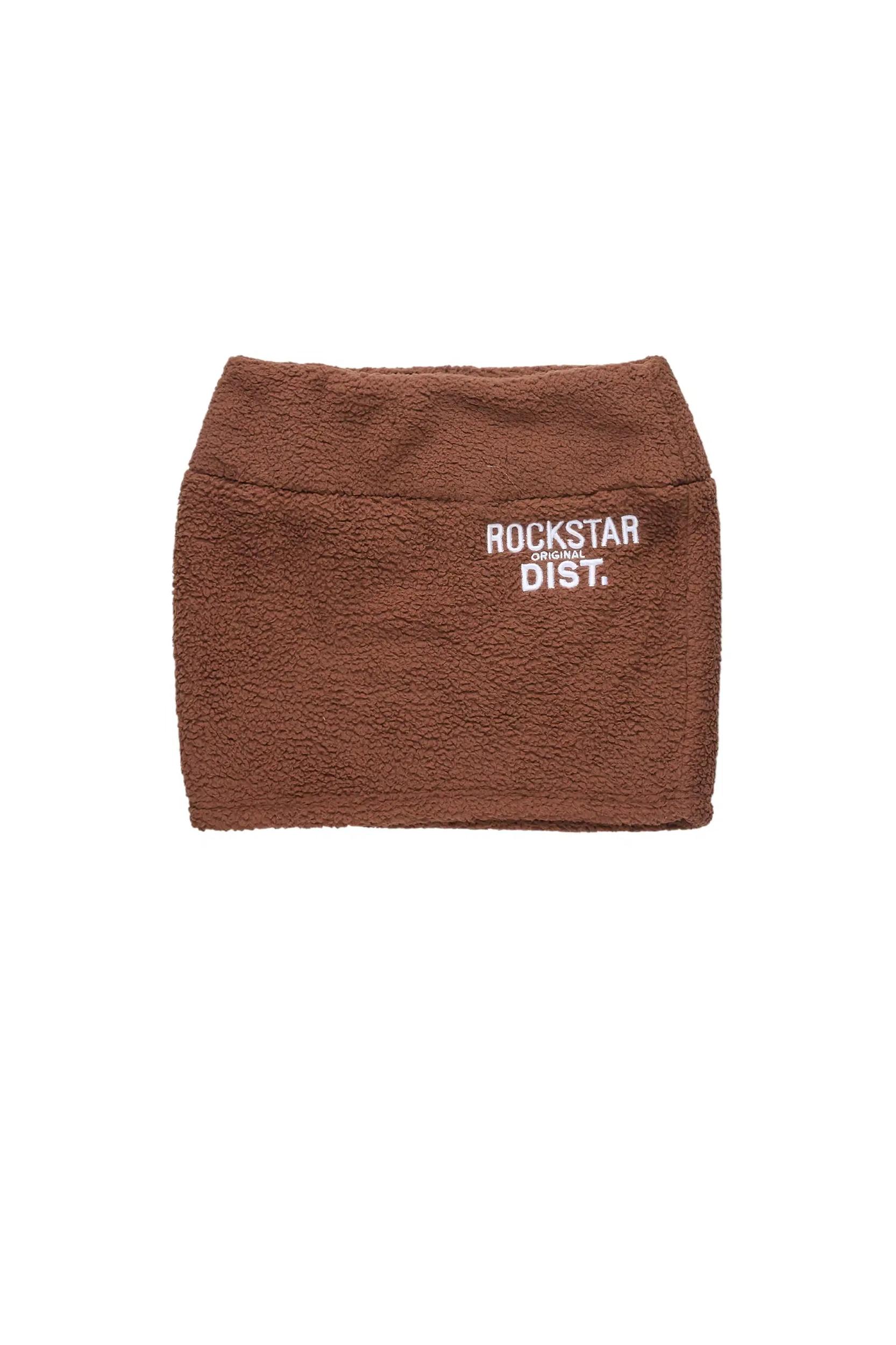Kimani Mocha Sherpa Mini Skirt Female Product Image