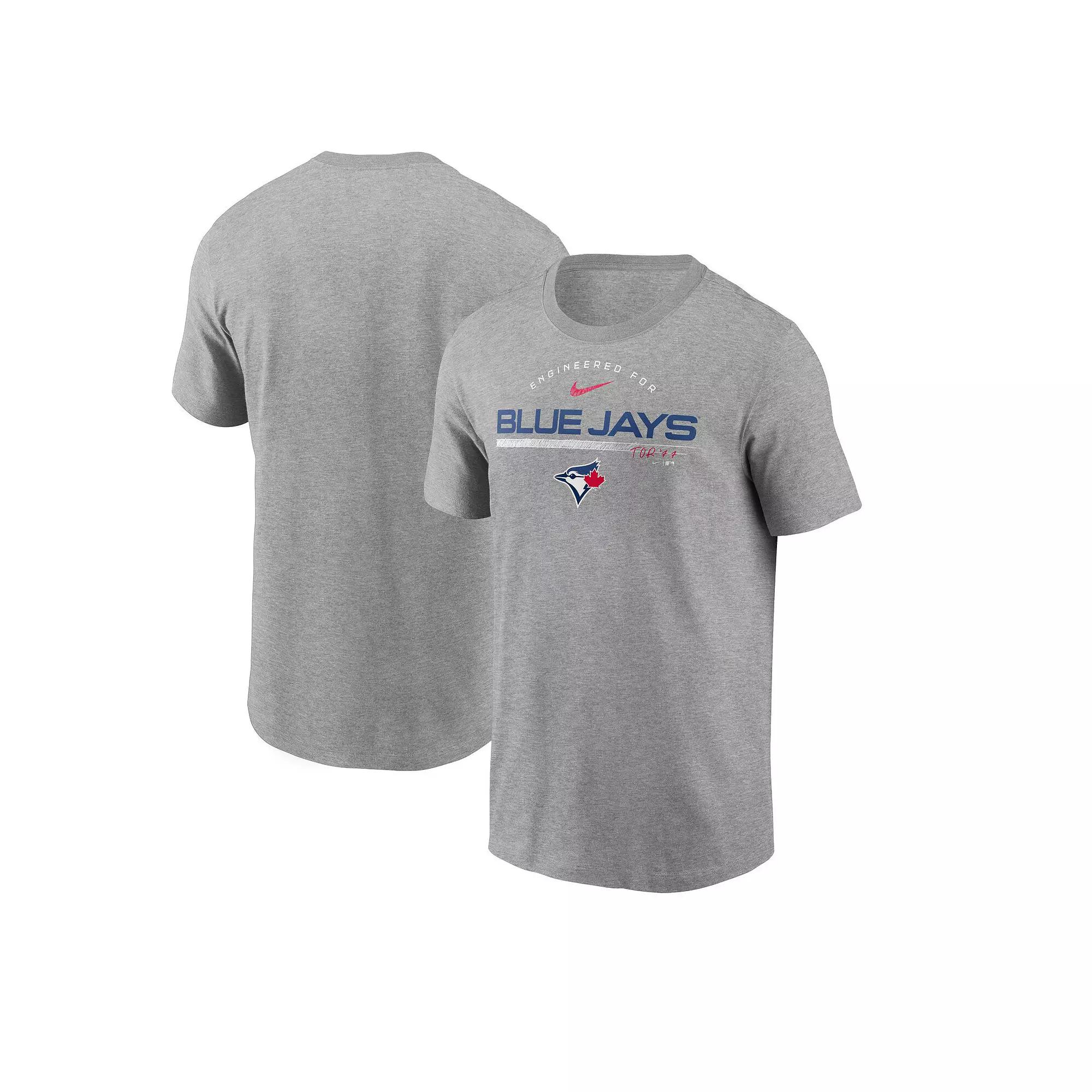Men's Nike Heather Gray Toronto Blue Jays Team Engineered Performance T-Shirt, Size: 2XL, Jay Grey Product Image