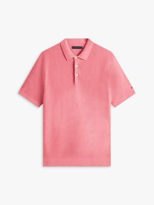 Short-Sleeve Waffled Sweater Polo Product Image