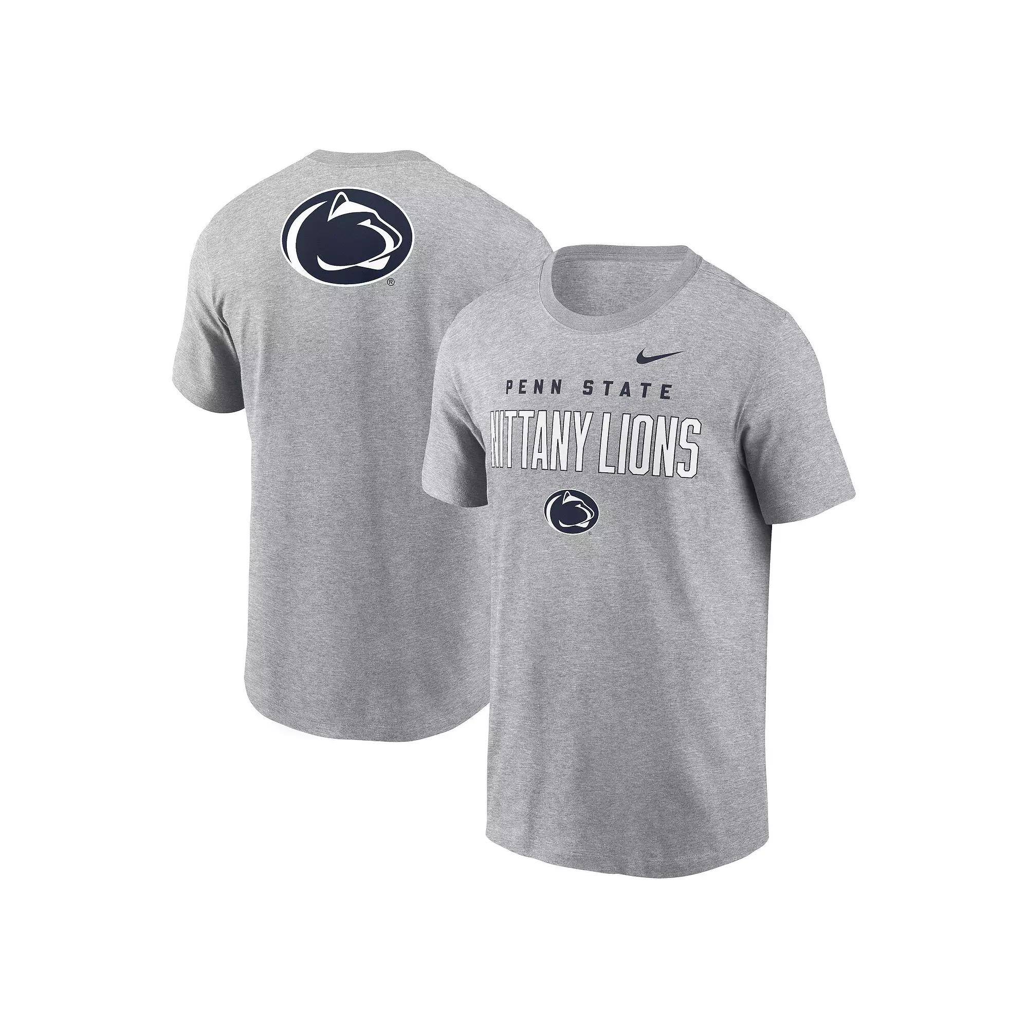 Men's Nike Heather Gray Penn State Nittany Lions Campus 2-Hit Primary Mascot T-Shirt,  Product Image