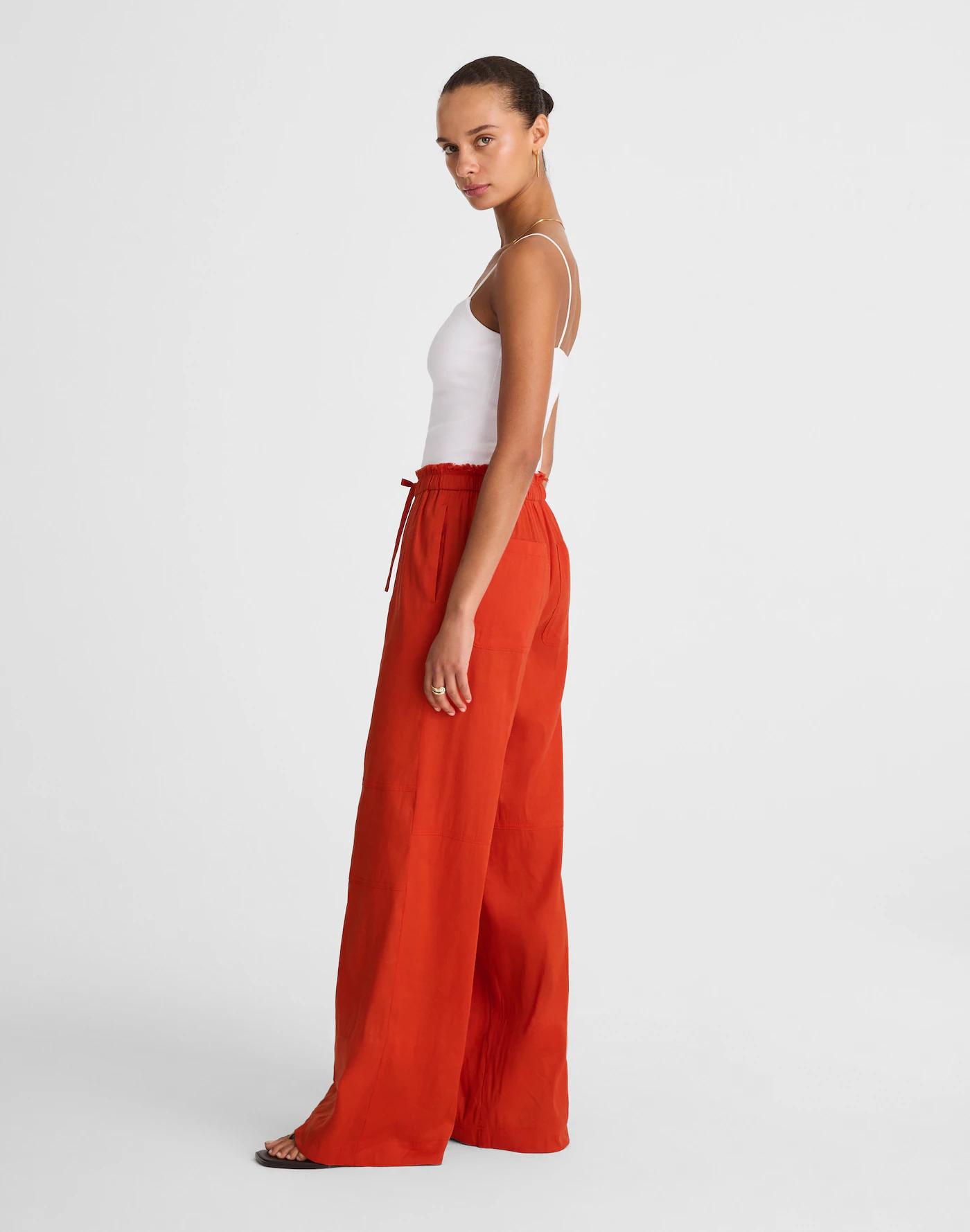 Raw-Edge Drawstring Pant Product Image