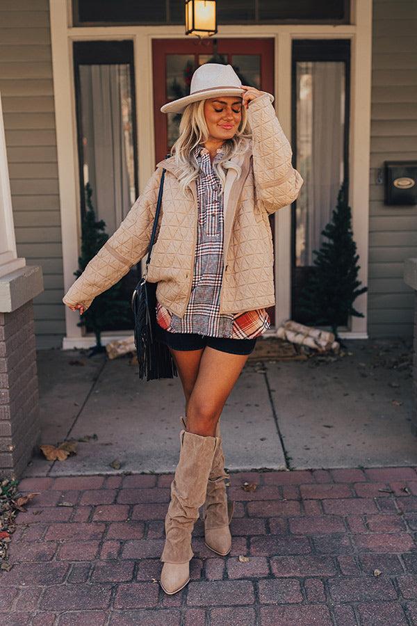 Bonfire Nights Quilted Jacket in Warm Taupe Product Image