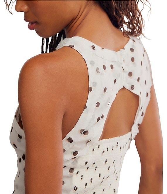 Free People Raven Dot Printed Scoop Neck Sleeveless Mini Dress Product Image