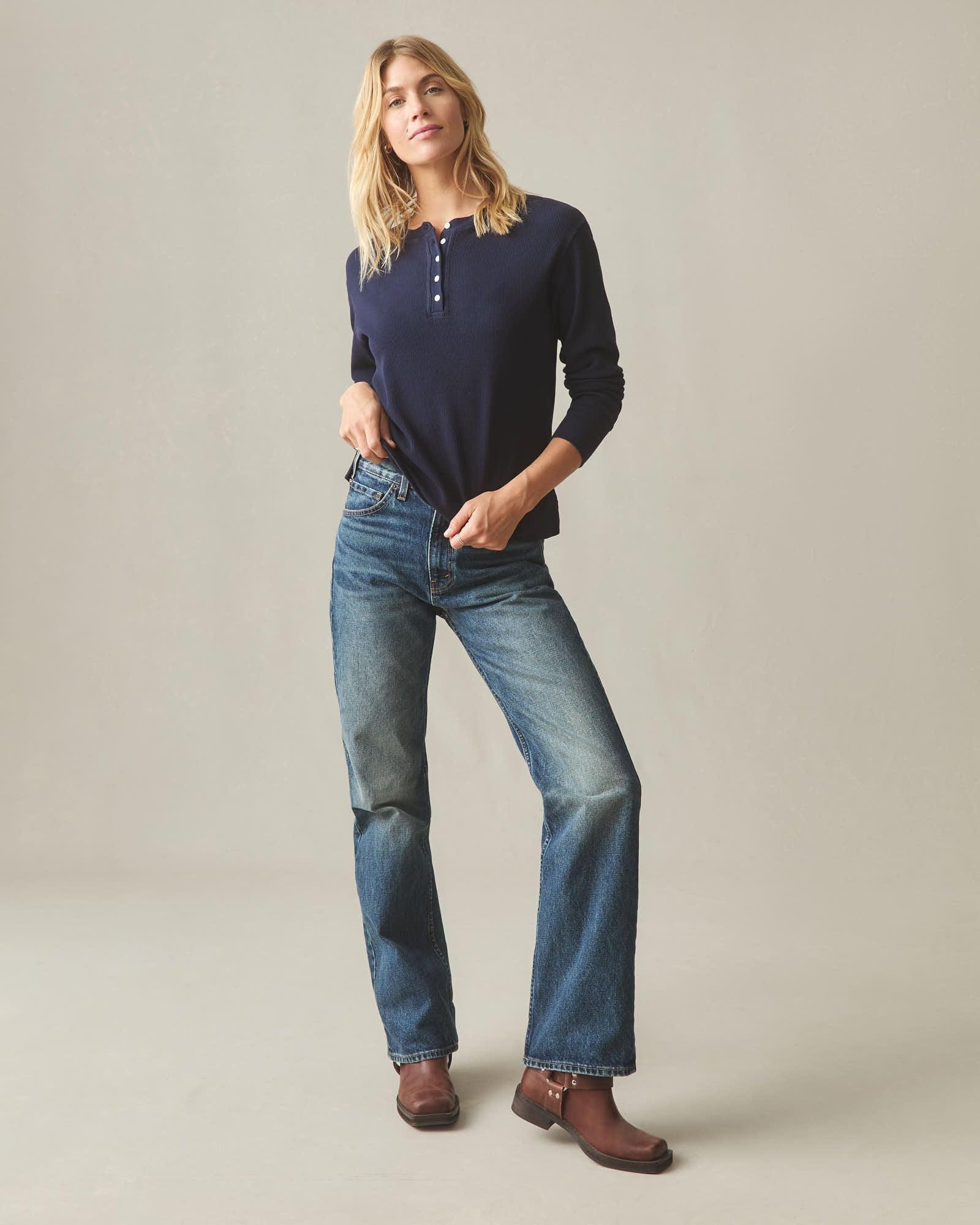 Women's Thermal Henley - True Navy Product Image