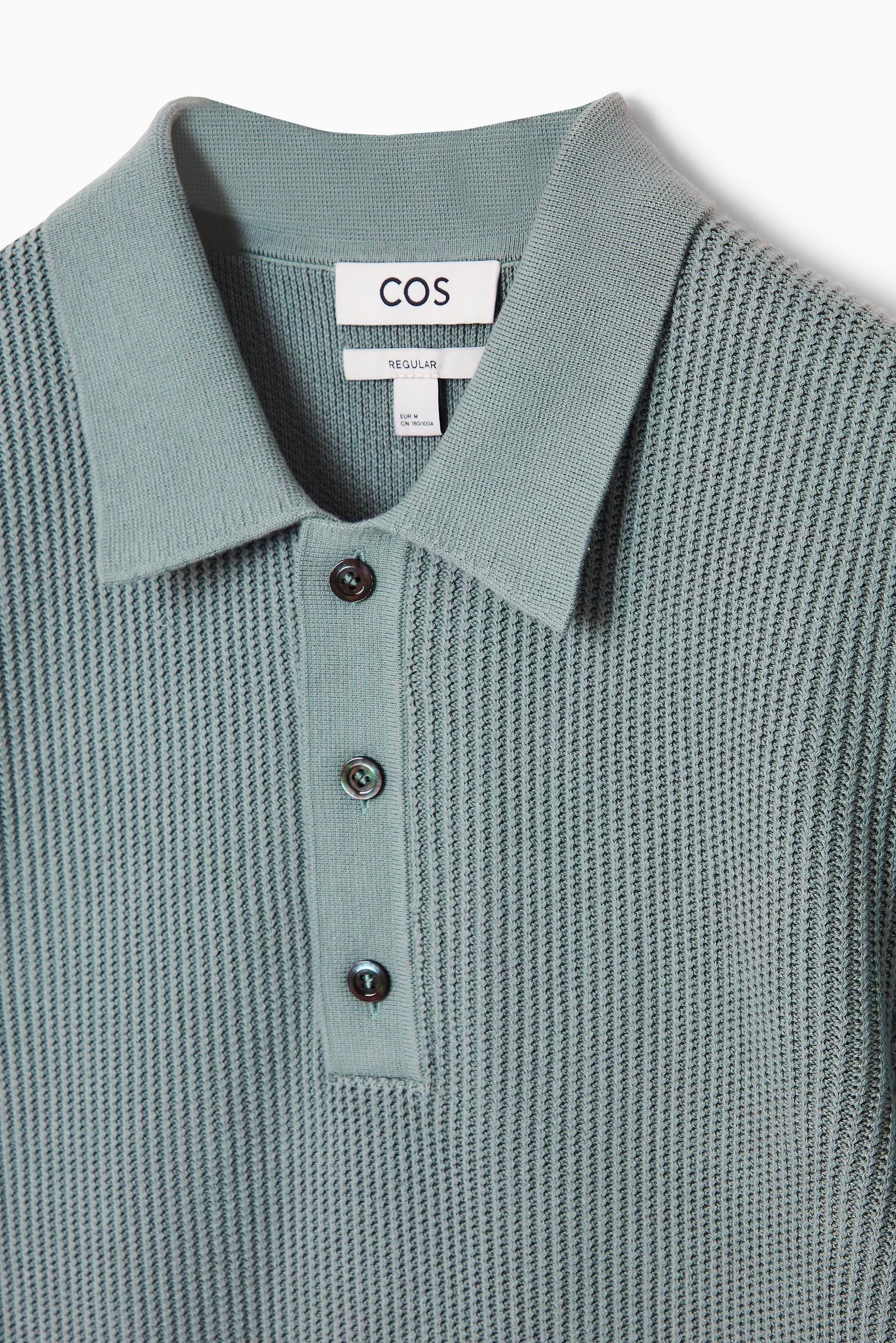 TEXTURED KNITTED POLO SHIRT Product Image