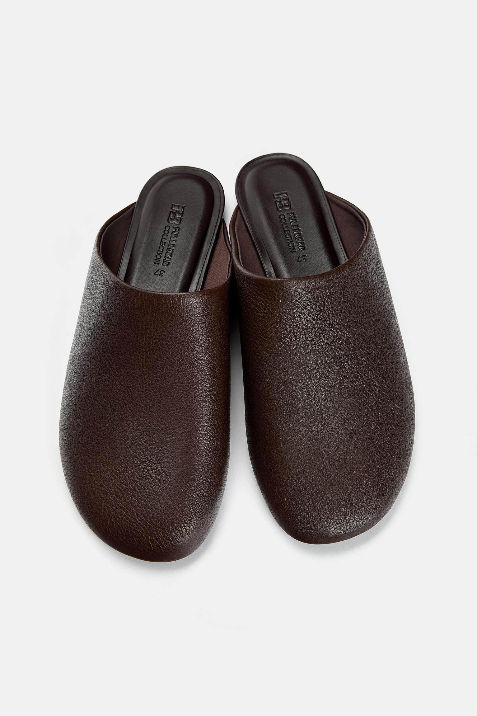 Flat leather mules Product Image