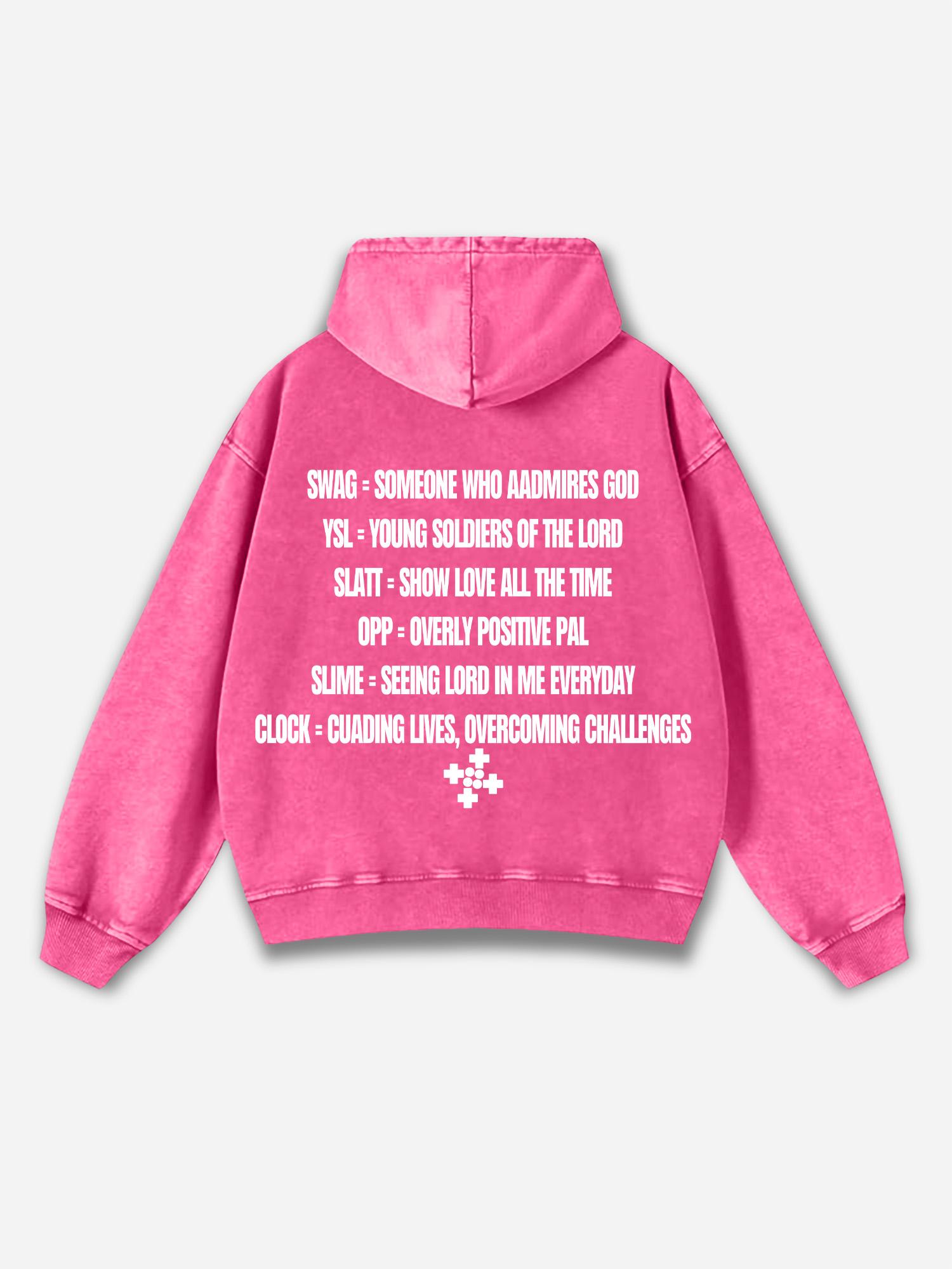 Relaxed Vintage Graphic Mask Casual Street Washed Hoodie Product Image