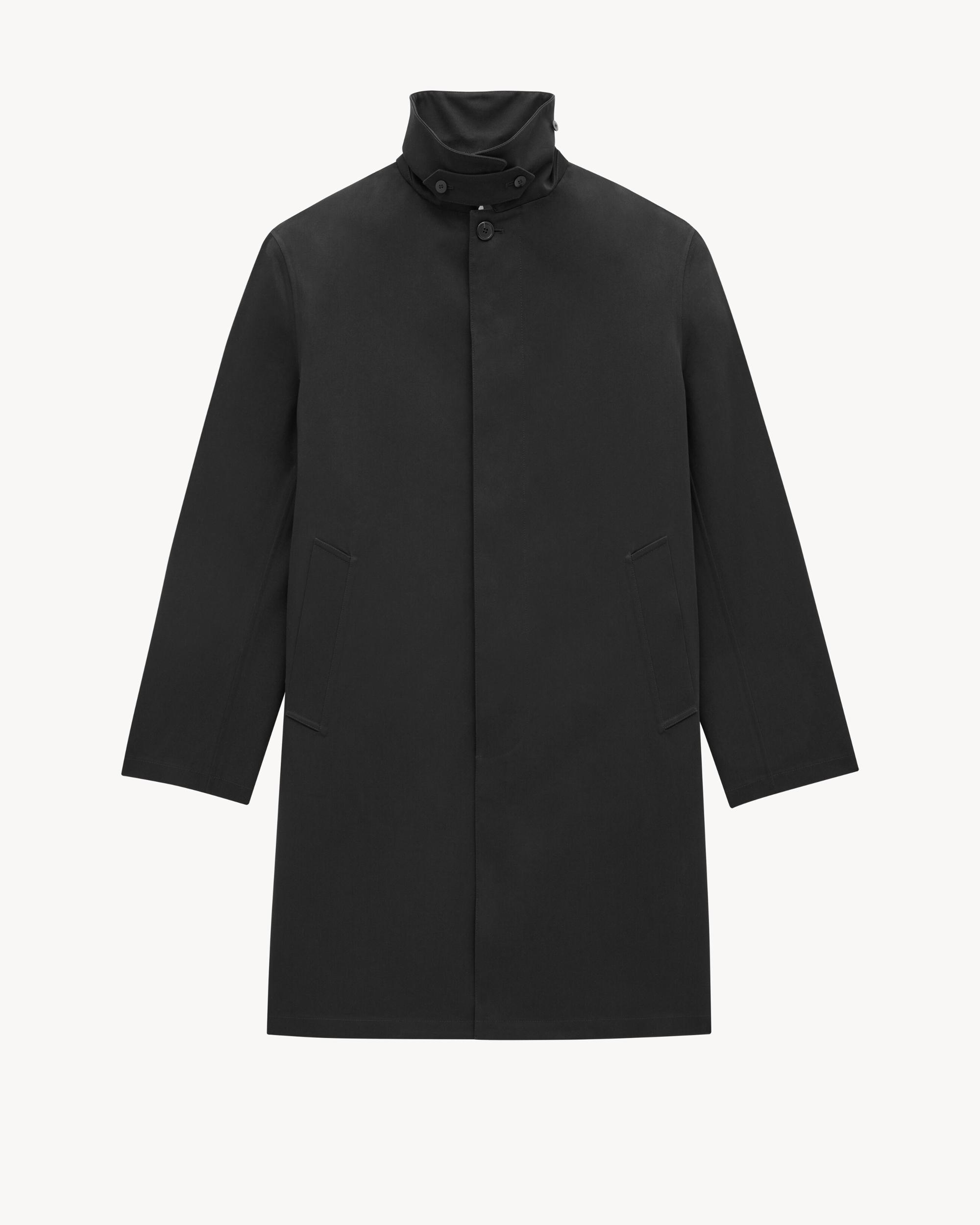 shearling-lined mac coat in nylon serge Product Image