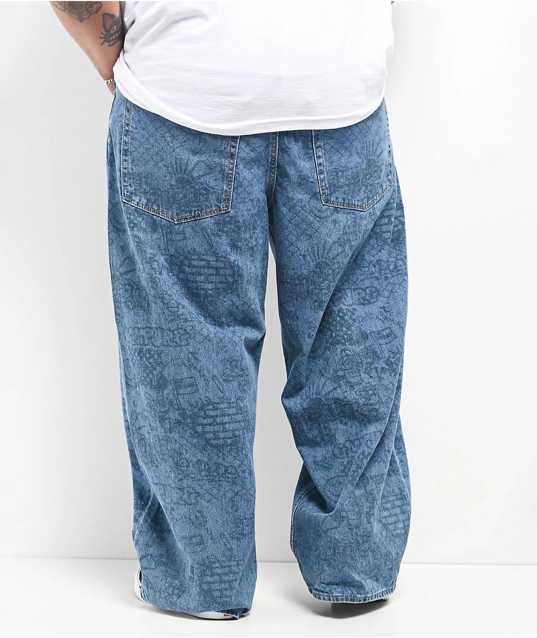 Empyre Graf Blue Ultra Wide Skate Jeans Product Image