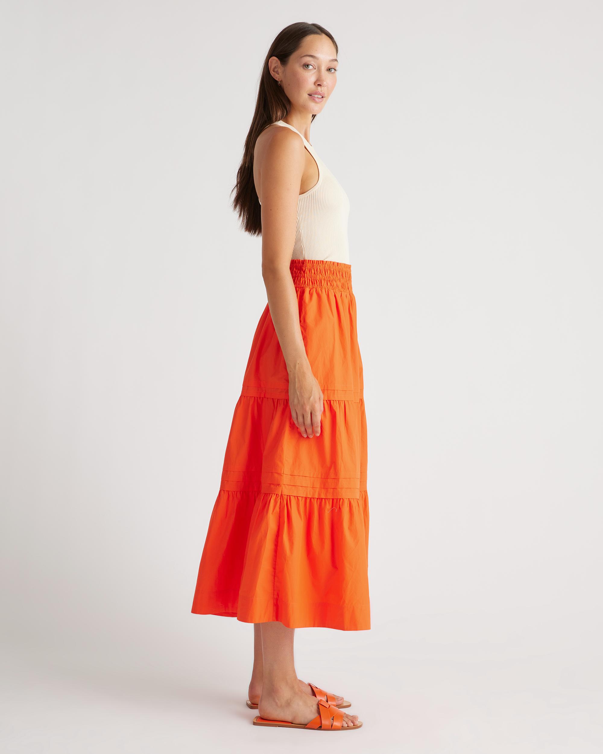 Quince | Women's Poplin Tiered Maxi Skirt Organic Cotton Product Image