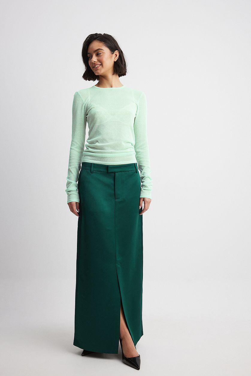 Satin Straight Maxi Skirt Product Image