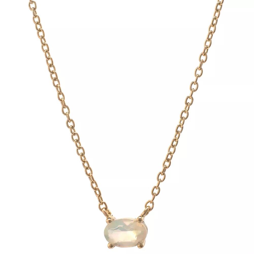 Gemistry 14k Gold Opal Pendant Necklace, Women's, Size: 18" Product Image
