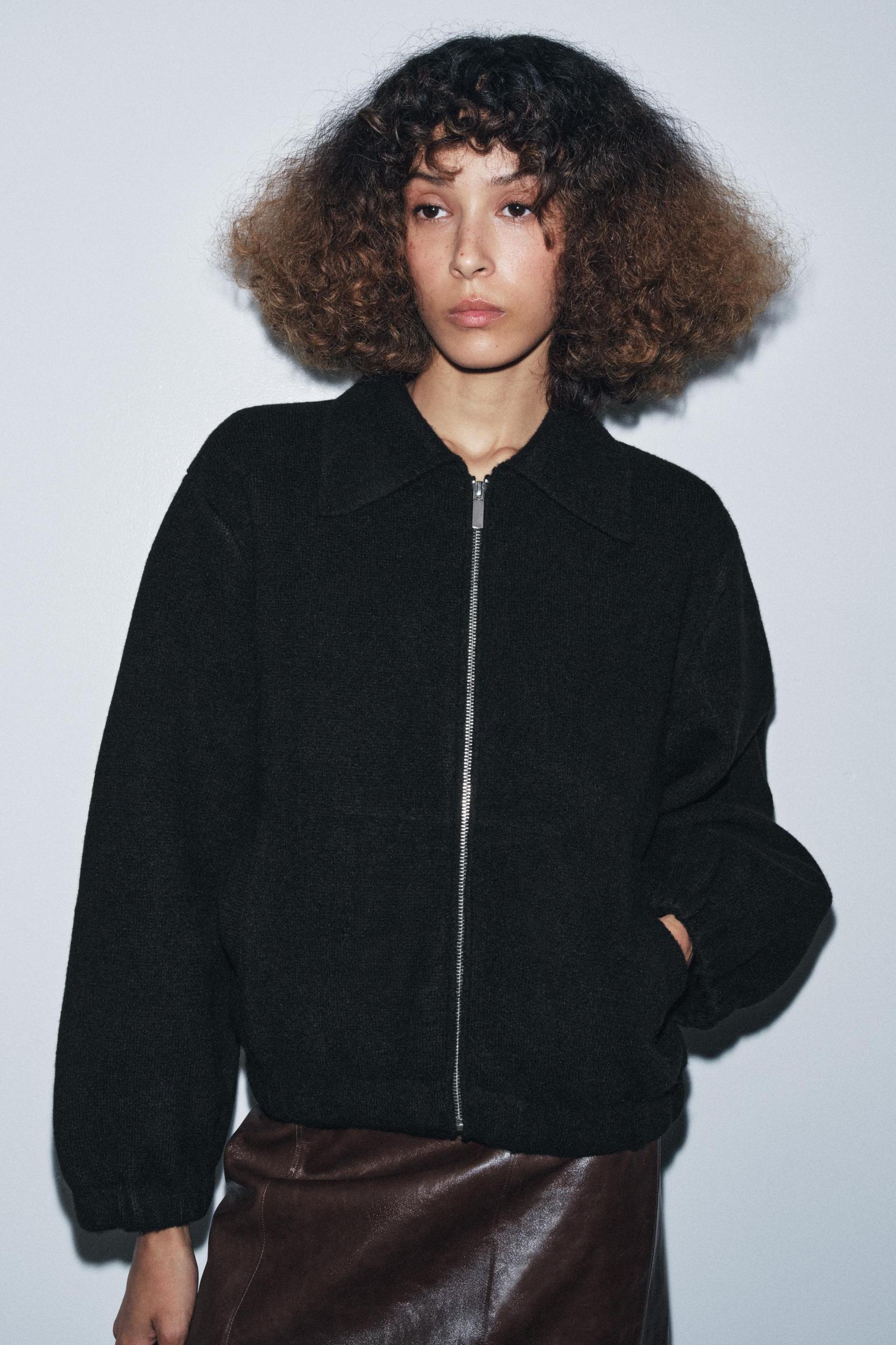 Khaki Exaggerated Collar Shell Puffer Jacket Product Image