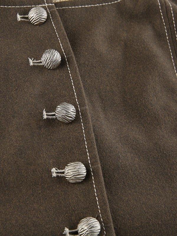 Patchwork Lace Button Down Corset Top Product Image